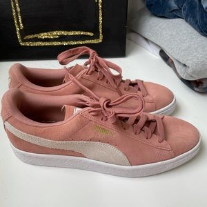 puma pink suede sneakers